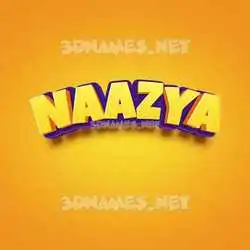 naazya in Orange Toon style - 3D name wallpaper