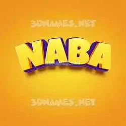 naba in Orange Toon style - 3D name wallpaper
