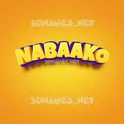 nabaako in Orange Toon style - 3D name wallpaper