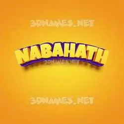 nabahath in Orange Toon style - 3D name wallpaper