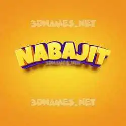 nabajit in Orange Toon style - 3D name wallpaper