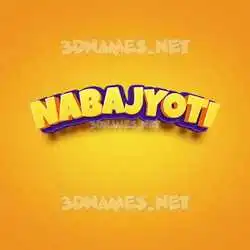 nabajyoti in Orange Toon style - 3D name wallpaper