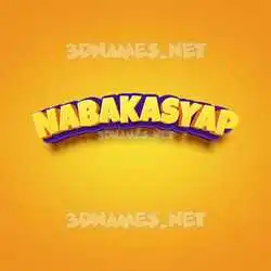 nabakasyap in Orange Toon style - 3D name wallpaper