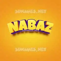 nabaz in Orange Toon style - 3D name wallpaper
