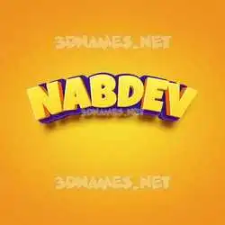 nabdev in Orange Toon style - 3D name wallpaper