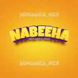 nabeeha in Orange Toon style - 3D name wallpaper