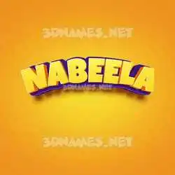 nabeela in Orange Toon style - 3D name wallpaper