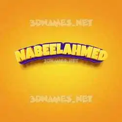 nabeelahmed in Orange Toon style - 3D name wallpaper