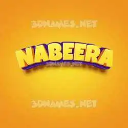 nabeera in Orange Toon style - 3D name wallpaper