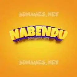 nabendu in Orange Toon style - 3D name wallpaper