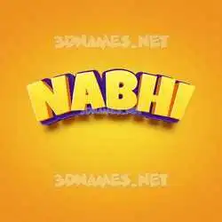 nabhi in Orange Toon style - 3D name wallpaper