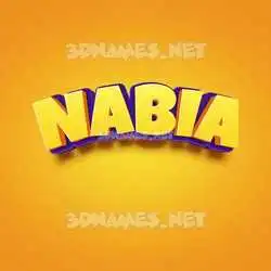nabia in Orange Toon style - 3D name wallpaper