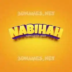 nabihah in Orange Toon style - 3D name wallpaper