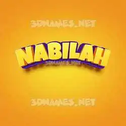 nabilah in Orange Toon style - 3D name wallpaper