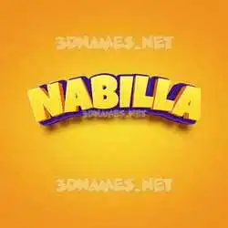 nabilla in Orange Toon style - 3D name wallpaper