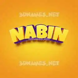 nabin in Orange Toon style - 3D name wallpaper