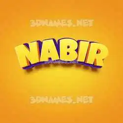 nabir in Orange Toon style - 3D name wallpaper