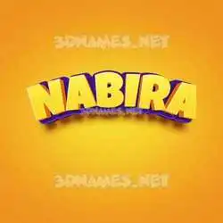 nabira in Orange Toon style - 3D name wallpaper