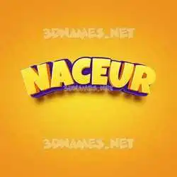 naceur in Orange Toon style - 3D name wallpaper