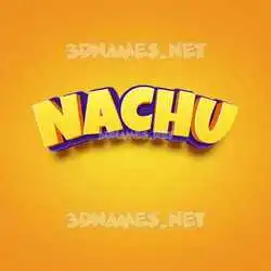 nachu in Orange Toon style - 3D name wallpaper