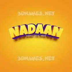 nadaan in Orange Toon style - 3D name wallpaper