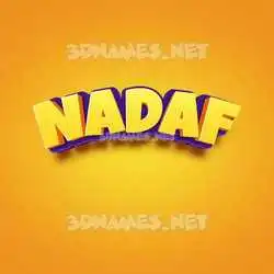 nadaf in Orange Toon style - 3D name wallpaper