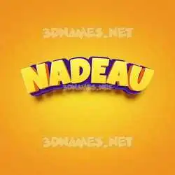 nadeau in Orange Toon style - 3D name wallpaper