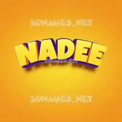nadee in Orange Toon style - 3D name wallpaper