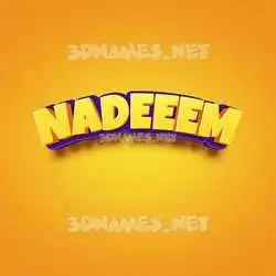 nadeeem in Orange Toon style - 3D name wallpaper