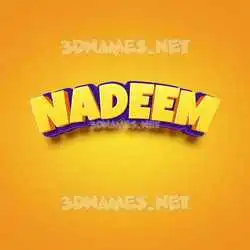 nadeem in Orange Toon style - 3D name wallpaper
