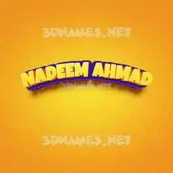 nadeem ahmad in Orange Toon style - 3D name wallpaper