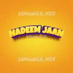 nadeem jaan in Orange Toon style - 3D name wallpaper