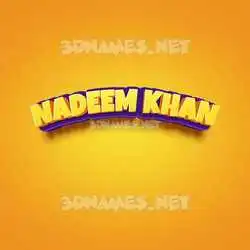 nadeem khan in Orange Toon style - 3D name wallpaper
