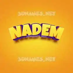 nadem in Orange Toon style - 3D name wallpaper