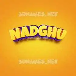 nadghu in Orange Toon style - 3D name wallpaper