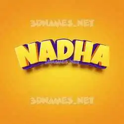 nadha in Orange Toon style - 3D name wallpaper