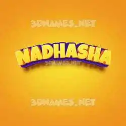 nadhasha in Orange Toon style - 3D name wallpaper