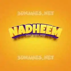 nadheem in Orange Toon style - 3D name wallpaper