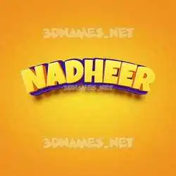 nadheer in Orange Toon style - 3D name wallpaper