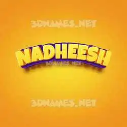 nadheesh in Orange Toon style - 3D name wallpaper