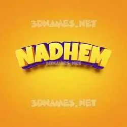 nadhem in Orange Toon style - 3D name wallpaper
