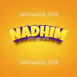 nadhim in Orange Toon style - 3D name wallpaper