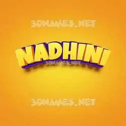nadhini in Orange Toon style - 3D name wallpaper