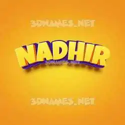 nadhir in Orange Toon style - 3D name wallpaper