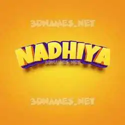 nadhiya in Orange Toon style - 3D name wallpaper