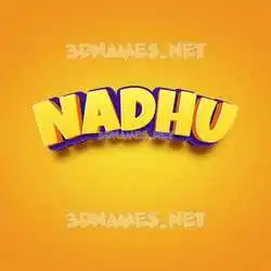 nadhu in Orange Toon style - 3D name wallpaper