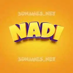 nadi in Orange Toon style - 3D name wallpaper
