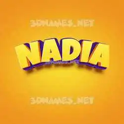 nadia in Orange Toon style - 3D name wallpaper