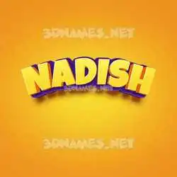 nadish in Orange Toon style - 3D name wallpaper
