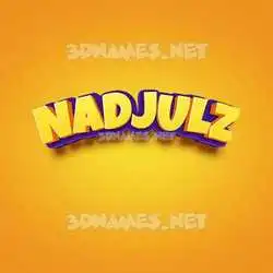 nadjulz in Orange Toon style - 3D name wallpaper